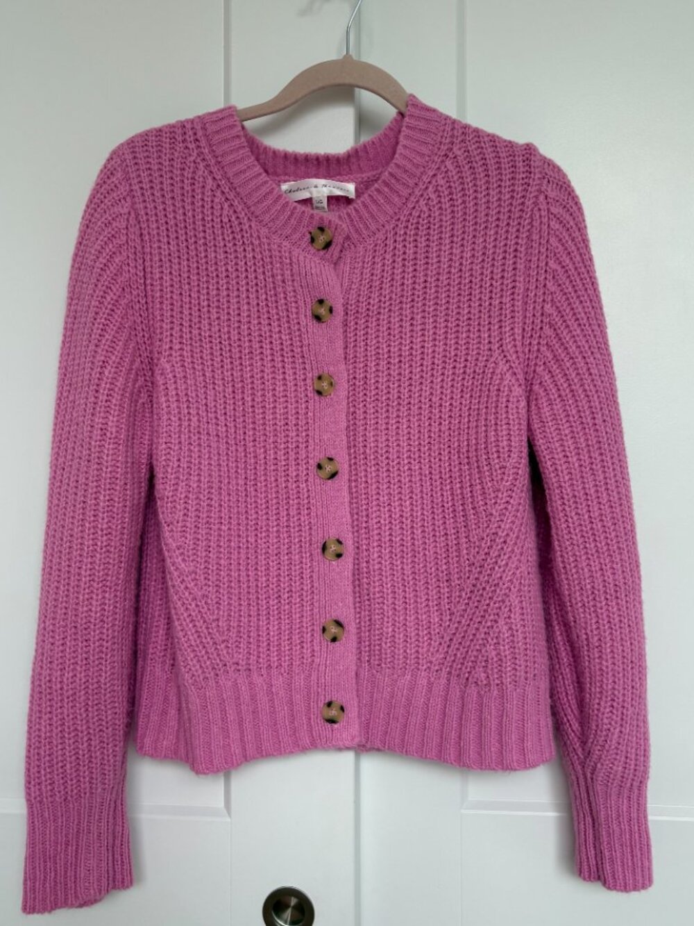Chelsea & Theodore Pink Knit Cardigan Size L